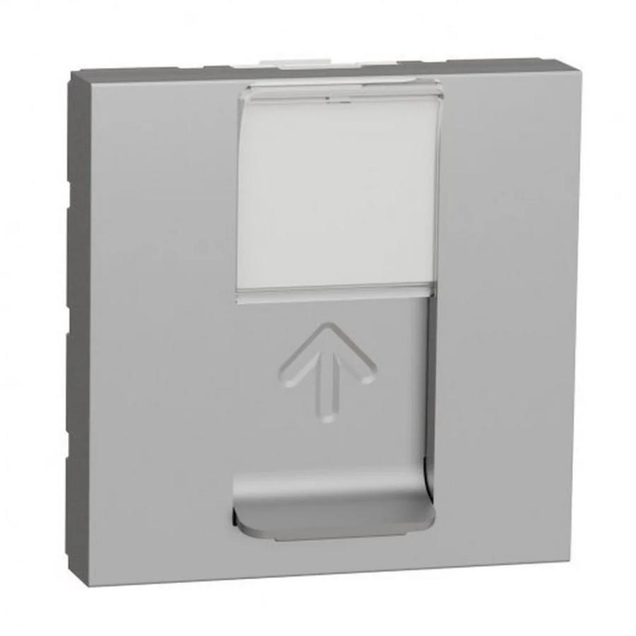 Розетка Schneider Unica NEW аюміній 1-на 2 модулі RJ-45 UTP 5e ( NU341130 )