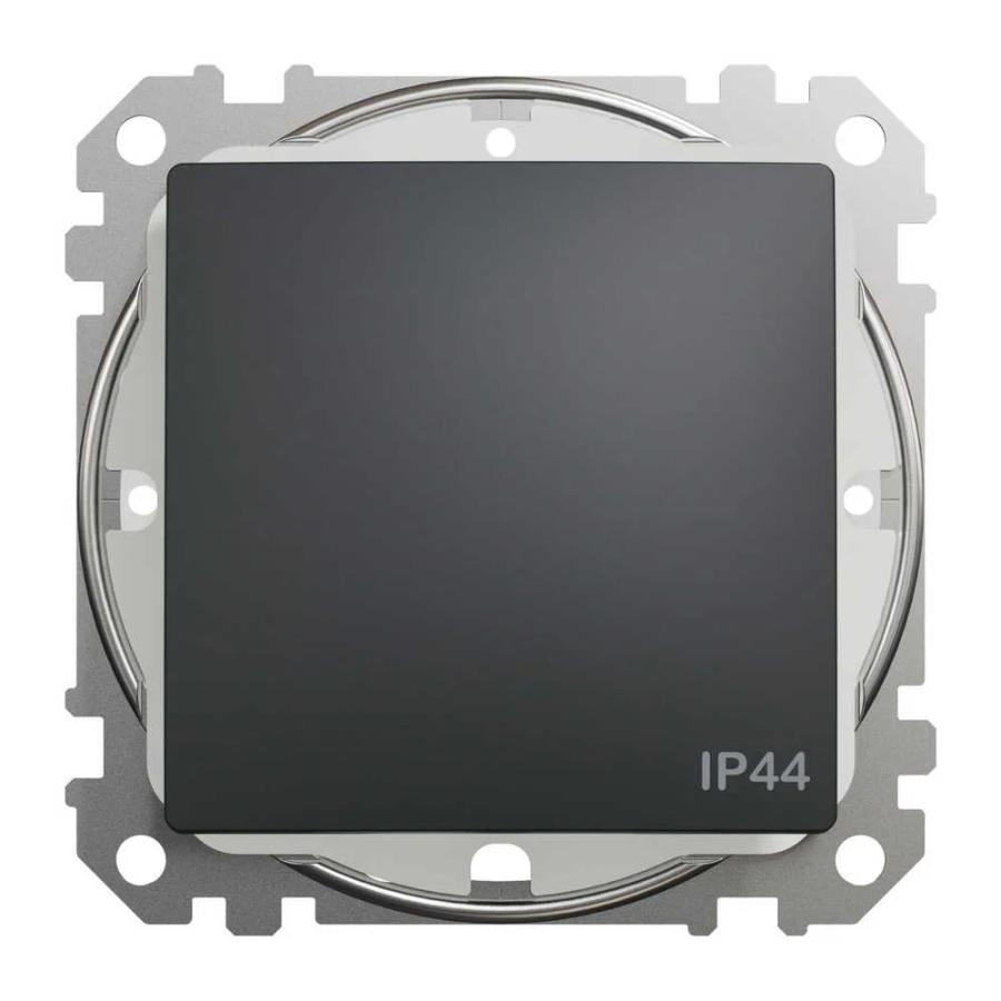 Вимикач Schneider Sedna Design чорний 1кл прохідний IP44 ( SDD214106 )