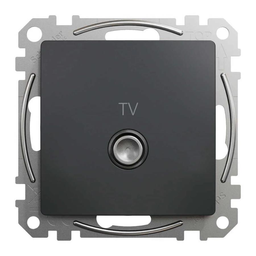 Розетка Schneider Sedna Design чорна 1-на TV кінцева без рамки ( SDD114471 )