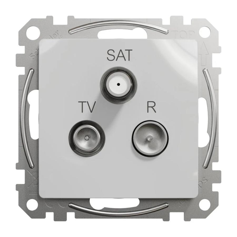 Розетка Schneider Sedna Design алюміній телевізійна R/TV/SAT кінцева 4дБ ( SDD113481 )