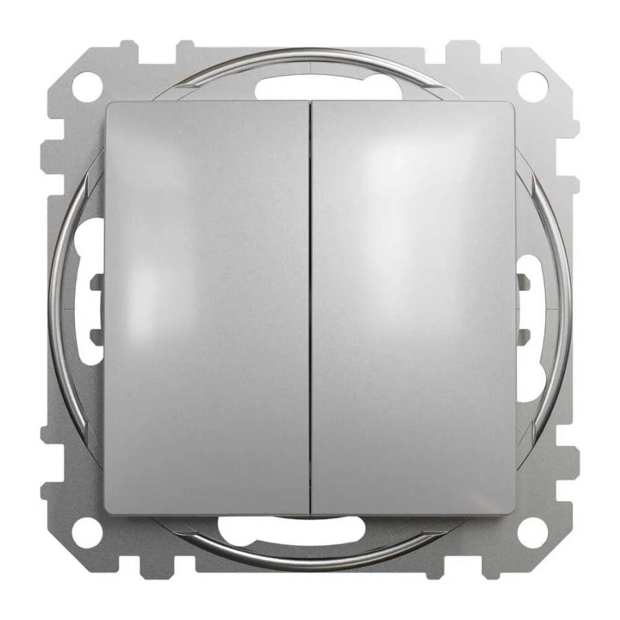 Вимикач Schneider Sedna Design алюміній 2кл ( SDD113105 )