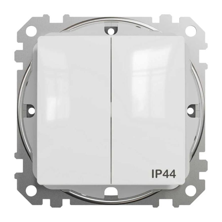 Вимикач Schneider Sedna Design білий 2кл IP44 ( SDD211105 )