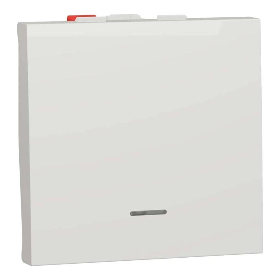 Вимикач кнопковий Schneider Unica NEW білий 1кл з підсвіткою ( NU320618N )