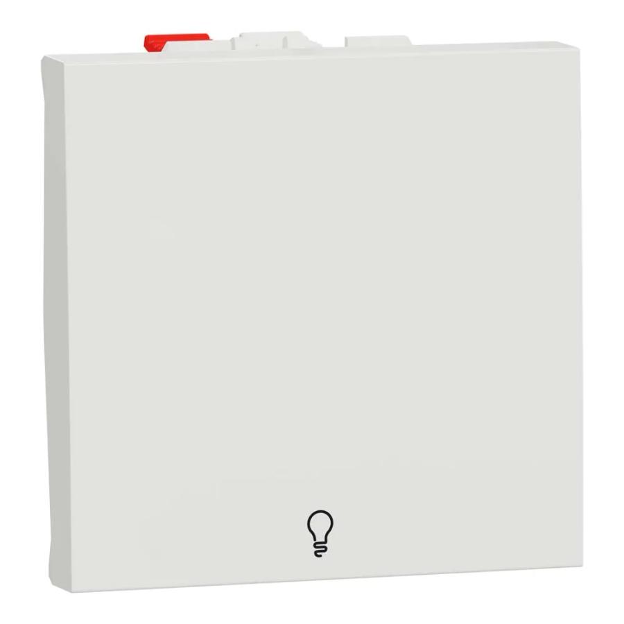 Вимикач кнопковий Schneider Unica NEW білий 1кл  СВІТЛО  ( NU320618L )