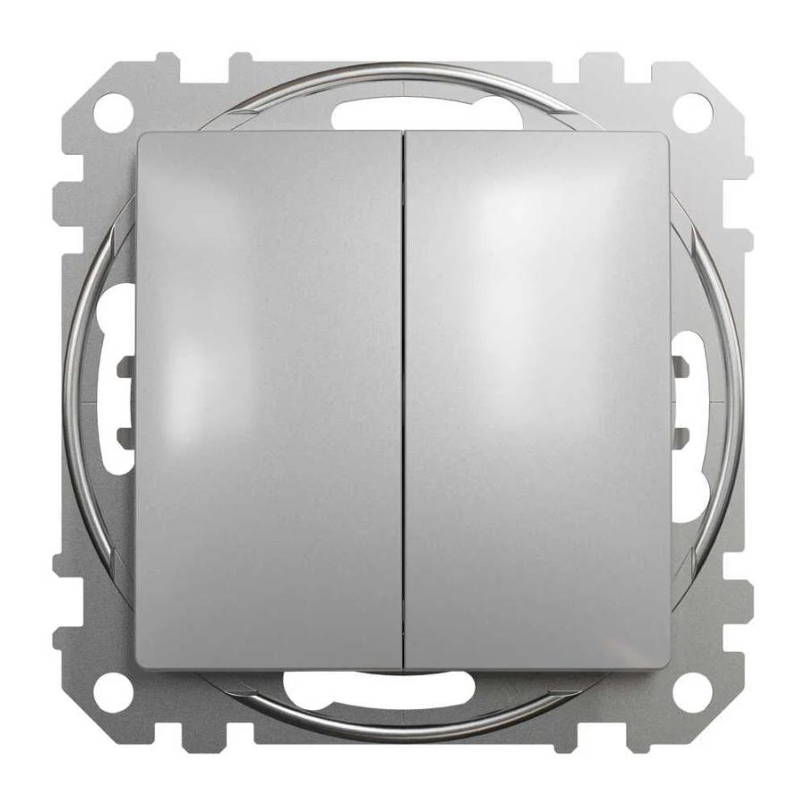 Вимикач кнопковий Schneider Sedna Design алюміній 2 кл ( SDD113118 )
