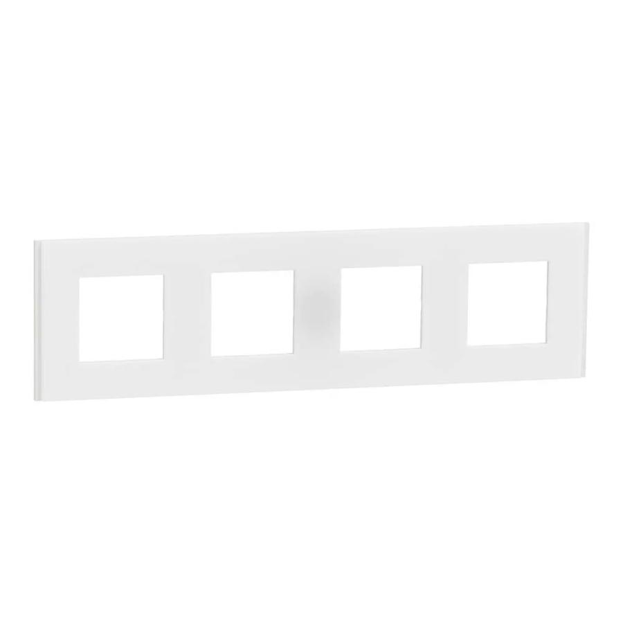 Рамка Schneider Deco Material матовий білий 4-на ( NU600879 )