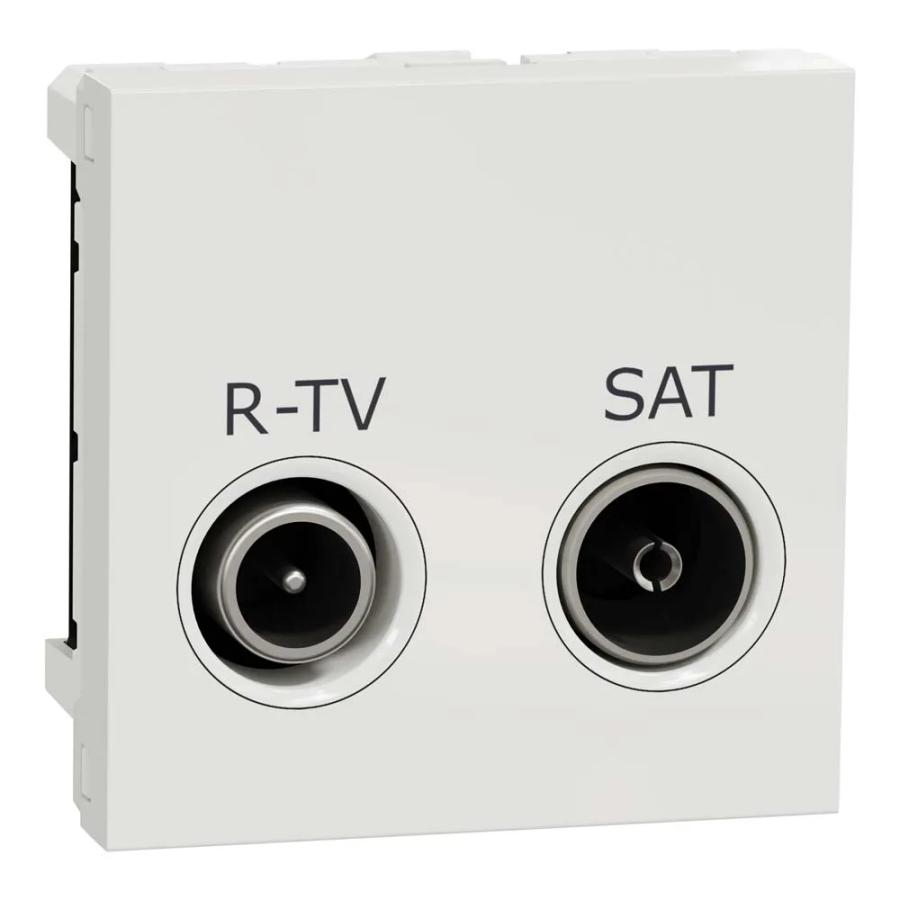 Розетка Schneider Unica NEW біла телевізійна R/TV/SAT ( NU345418 )