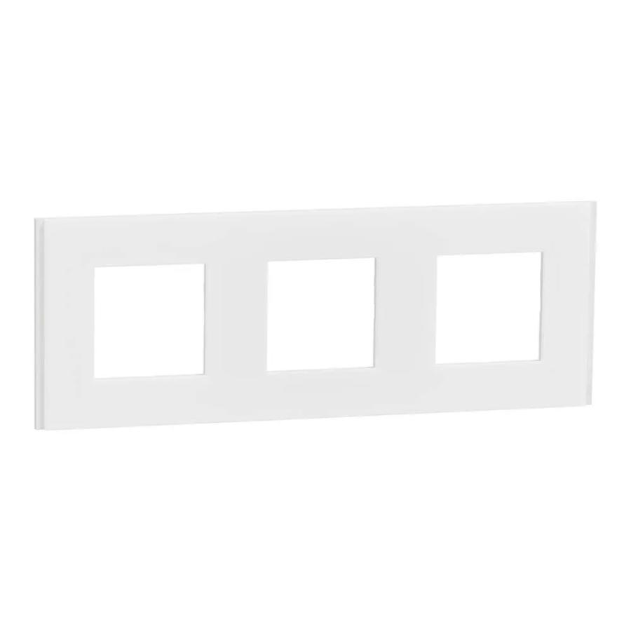 Рамка Schneider Deco Material матовий білий 3-на ( NU600679 )