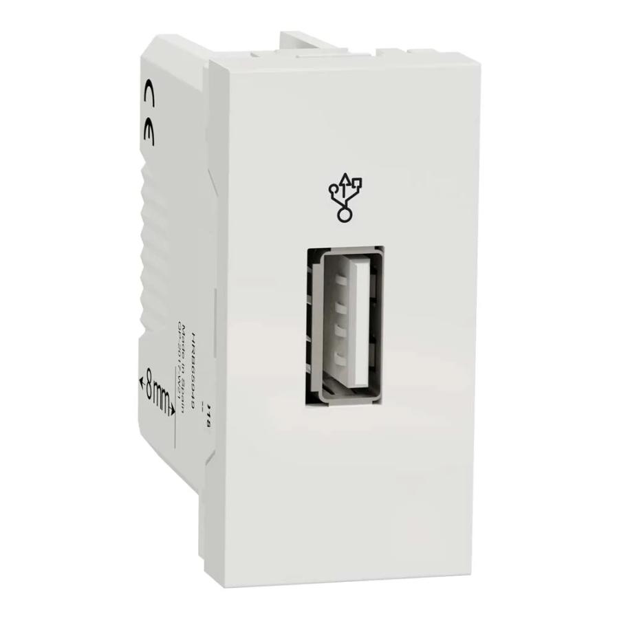 Розетка Schneider Unica NEW біла USB-коннектор 1 мод. ( NU342918 )