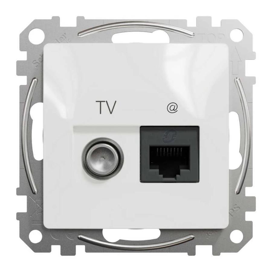 Розетка Schneider Sedna Design біла комп ютерна RJ45 Cat.6 UTP + TV ( SDD111469T )