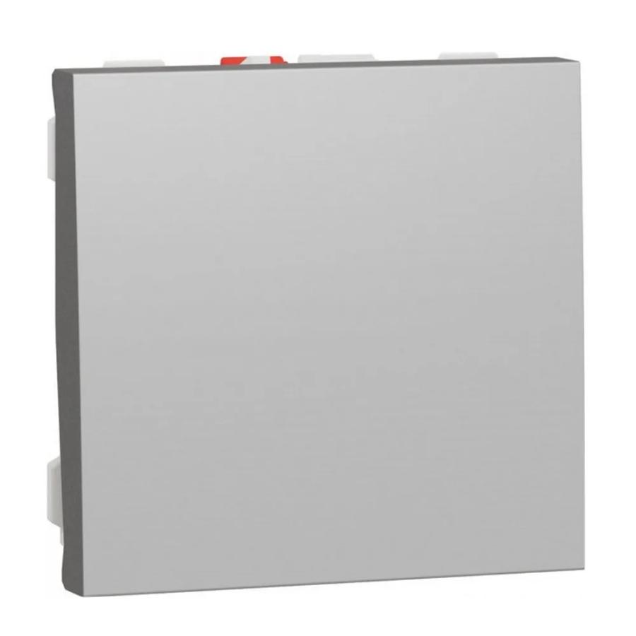 Вимикач кнопка Schneider Unica NEW алюміній 1кл ( NU320630 )