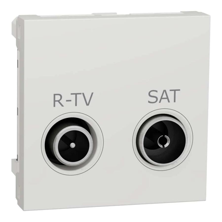 Розетка Schneider Unica NEW біла телевізійна R/TV/SAT кінцева ( NU345518 )