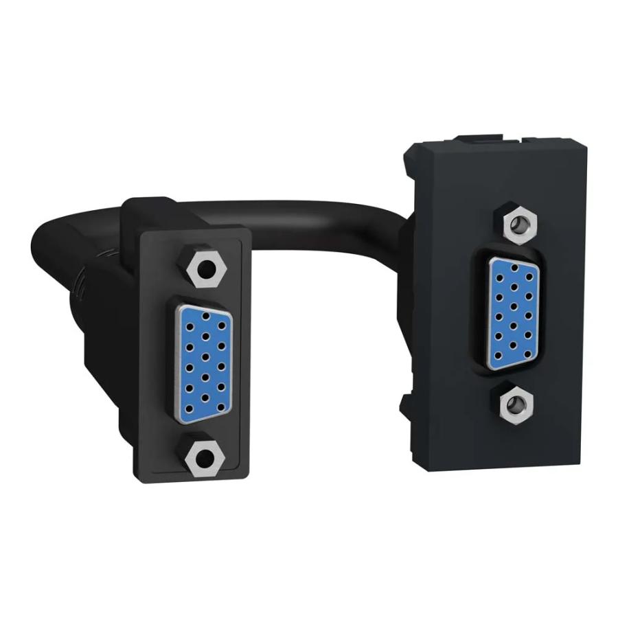 Розетка Schneider Unica NEW антрацит HD15 female (VGA) 1 мод ( NU343254 )