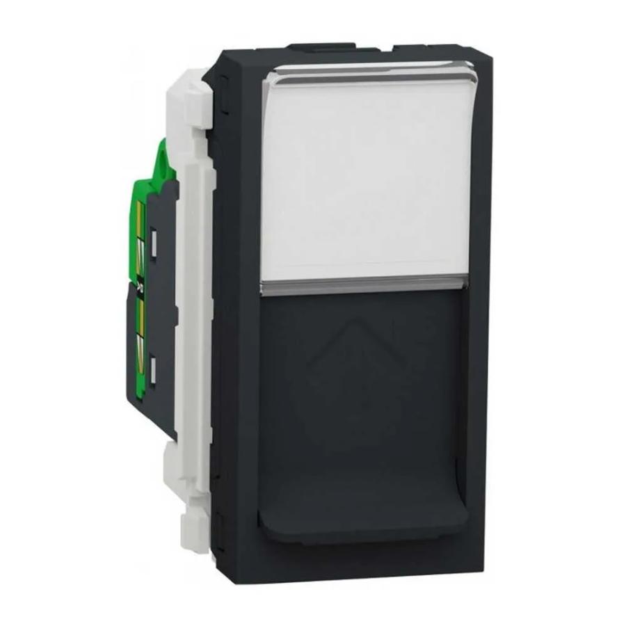 Розетка Schneider Unica NEW антрацит 1-на 1 модуль RJ-45 UTP 6 ( NU341454 )