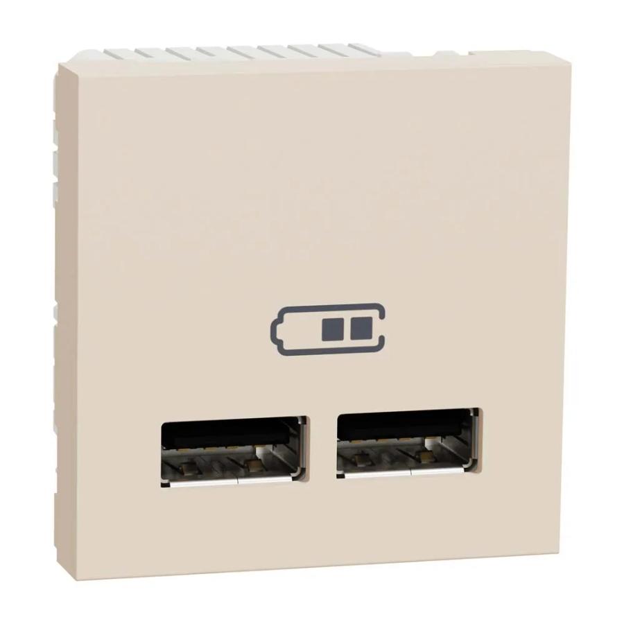 Розетка Schneider Unica NEW бежева USB 2-на 2.1А ( NU341844 )
