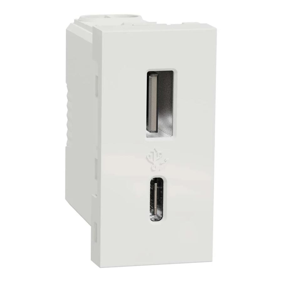 Розетка Schneider Unica NEW біла USB тип A+C 12 Вт 1 мод ( NU301618 )