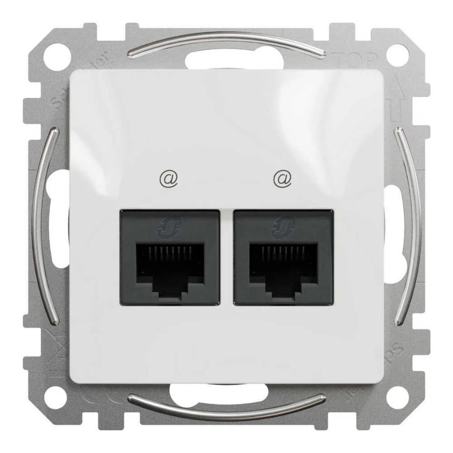Розетка Schneider Sedna Design біла комп ютерна RJ45 Cat. 5e UTP 2-на ( SDD111452 )