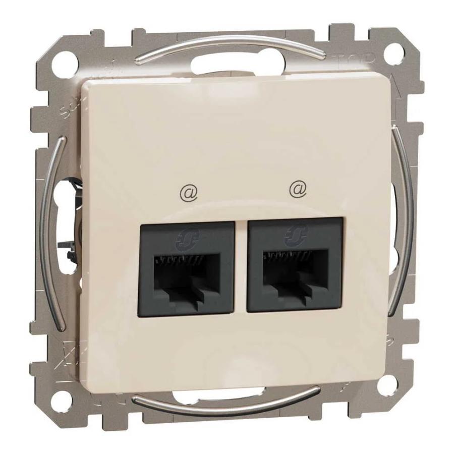 Розетка Schneider Sedna Design бежева комп ютерна RJ45 Cat. 5e UTP 2-на ( SDD112452 )