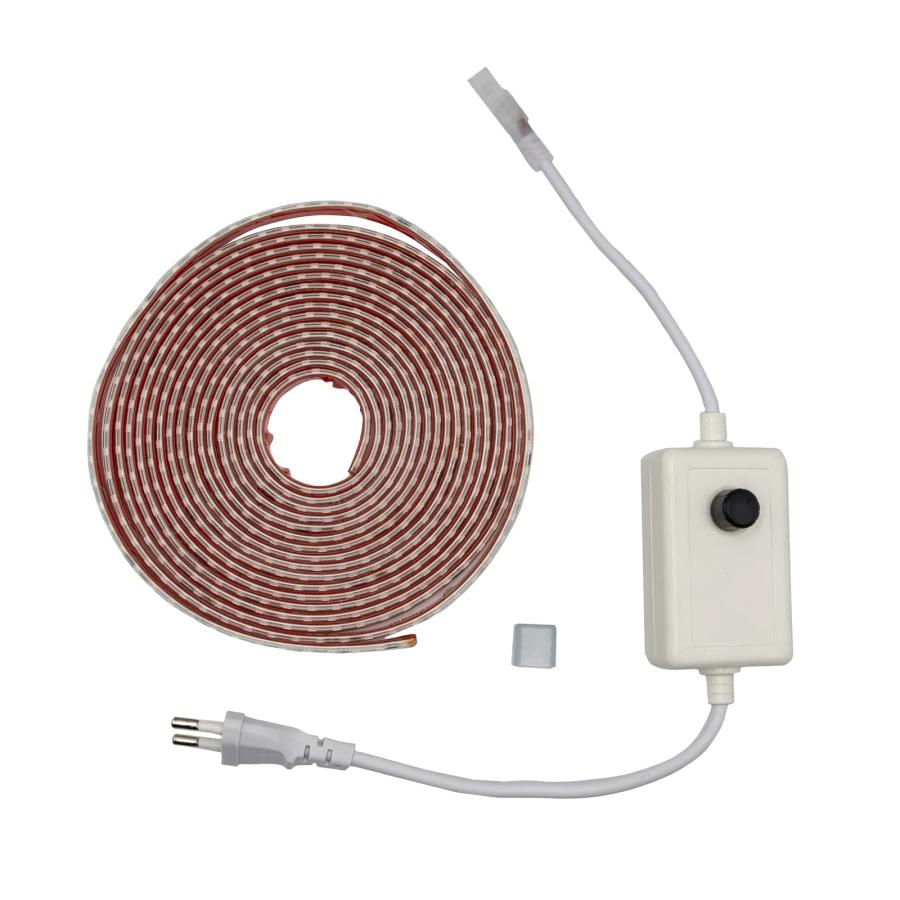 Готовий набір Світлодіодної LED стрічки PROLUM™ 220V; 2835\120; IP67; 8 ММ; Series "S", Тепло-Білий