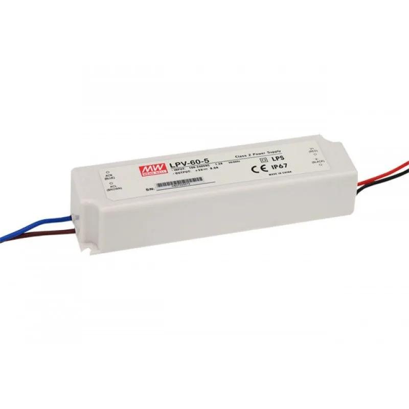 Блок живлення Mean Well LPV-60-5 (40W; 8A; 5V; IP67) Series "LPV", 92%