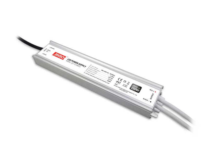 Блок живлення імпульсний JINBO Slim 150W 12V (IP67, 12.5А) Series "JLV"
