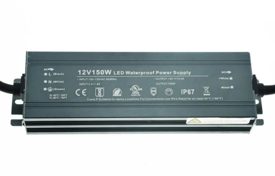 Блок живлення імпульсний PROLUM Slim 150W 12V (IP67, 12,5А) PRO