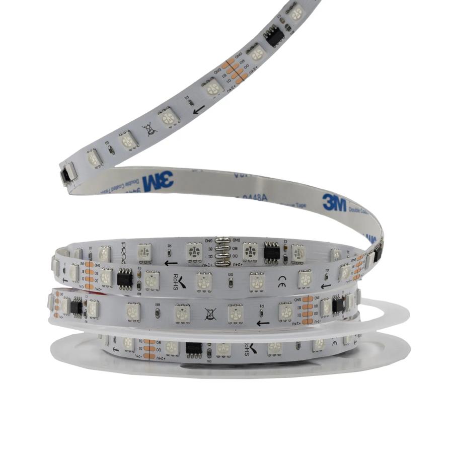 Світлодіодна LED стрічка PROLUM™ 24V; 5050\60; IP20; Series "SMART", RGB (Pixel Full Color)