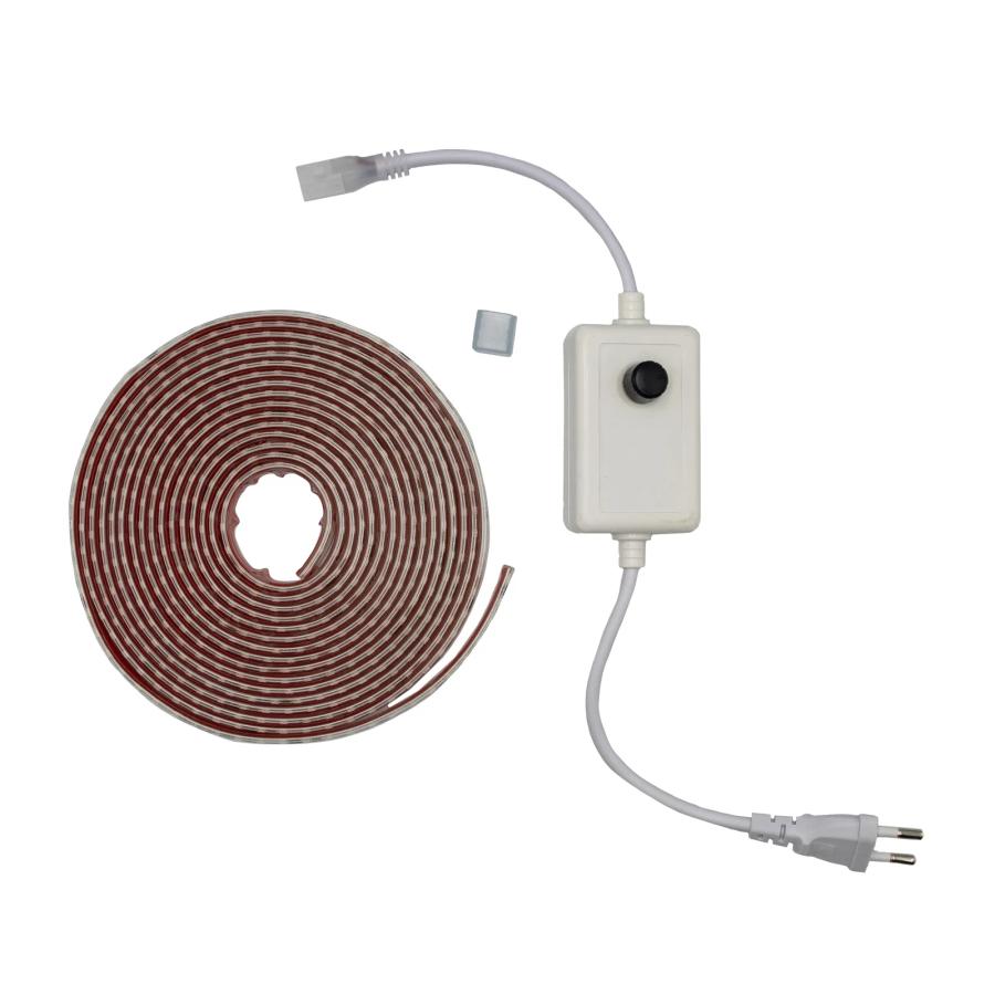 Готовий набір Світлодіодної LED стрічки PROLUM™ 220V; 2835\120; IP67; 8 ММ; Series "S", Білий; 5 м (упаковка)