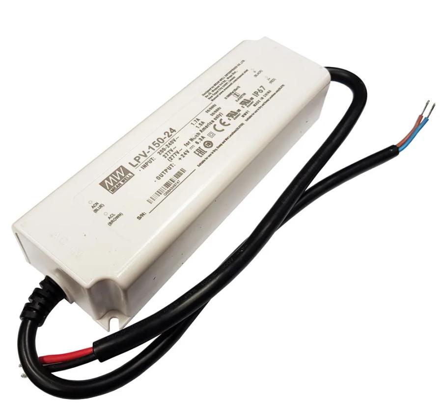 Блок живлення Mean Well LPV-150-24 (151,2W; 6,3A; 24V; IP67) Series "LPV", 92%